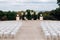 Wedding ceremony area, arch chairs decor