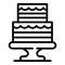 Wedding ceremony cake icon, outline style