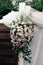 Wedding ceremony decoration, wedding arch, Wedding arch with nicely flower decoration. Soft focus
