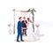 Wedding ceremony flat color vector faceless characters