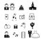 Wedding ceremony icons vector