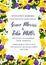 Wedding ceremony invitation with yellow flowers