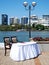 Wedding ceremony table by the river