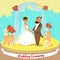 Wedding Ceremony. Vector Flat Illustration.