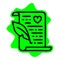 Wedding certificate, marriage contract line icon