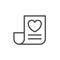 Wedding certificate marriage contract line icon