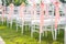 Wedding chair decorated with flowers.