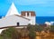 Wedding Chapel Nossa Senhora da Rocha or our lady of the rock at the Algarve coast of Portugal
