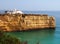 Wedding Chapel Nossa Senhora da Rocha or our lady of the rock at the Algarve coast of Portugal