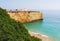 Wedding Chapel Nossa Senhora da Rocha or our lady of the rock at the Algarve coast of Portugal