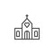 Wedding church line icon