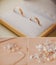 Wedding collage - bridal accessories and golden