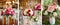 Wedding concept background assortment beautiful collage floral decor in luxury environment