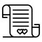 Wedding contract icon, outline style