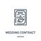 wedding contract icon vector from wedding collection. Thin line wedding contract outline icon vector illustration. Linear symbol