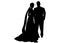 Wedding couple black silhouette