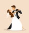 Wedding couple, bride and groom dancing
