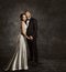 Wedding Couple, Bride and Groom Fashion Portrait, Elegant Suit