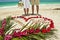 Wedding couple in Caribbean beach