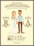 Wedding couple groom and bride cartoon wedding invitation card