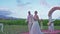 Wedding couple just married at Hawaii. Wedding ceremony luxury villa