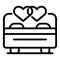 Wedding couple love night icon, outline style