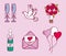 Wedding couple relationship marriage nuptial icons design ceremony celebration and holliday folk icons beauty hand drawn