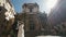 Wedding couple in Rome kissing near the San Nicola da Tolentino church. Beautiful bride and stylish groom gently ebraces