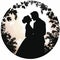 Wedding Couple Silhouette In Renaissance Style