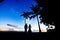 Wedding couple silhoutte Hawaii