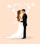 Wedding Couple Vector Illustration. Bride and Groom