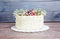 Wedding cream cheese cake with berries