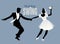 Wedding Dance. Bride and groom dancing swing