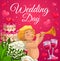 Wedding day celebration, marriage ceremony vector
