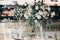 Wedding decor in white green tones