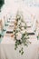 Wedding decor in white green tones