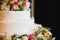 Wedding details - tasty wedding cake dessert with decoration