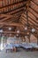 Wedding dining in the barn with decor