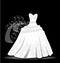 Wedding dress design vector logo