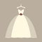 Wedding dress hanging vector illustration.