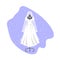 Wedding dress on mannequin vector illustration. Fashion bride and bridesmaid wedding wear. White dress, accessories set