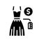 wedding dress rental glyph icon vector illustration