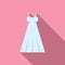 Wedding dress shape icon flat vector. Bridal veil