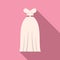 Wedding dress shower icon flat vector. Bride veil