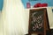 Wedding Dress Skirt and Chalkboard Miss to Mrs. Sign