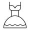 Wedding dress thin line icon. White gown vector illustration isolated on white. Bridal dress outline style design