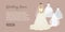 Wedding Dress Web Banner. Fashionable Bride Vector