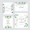 Wedding eucalyptus, rose square vector design banner frames