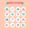 Wedding flat icon set. Vector illustration, flat style.