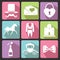 Wedding Flat icons for Web and Mobile.Vector